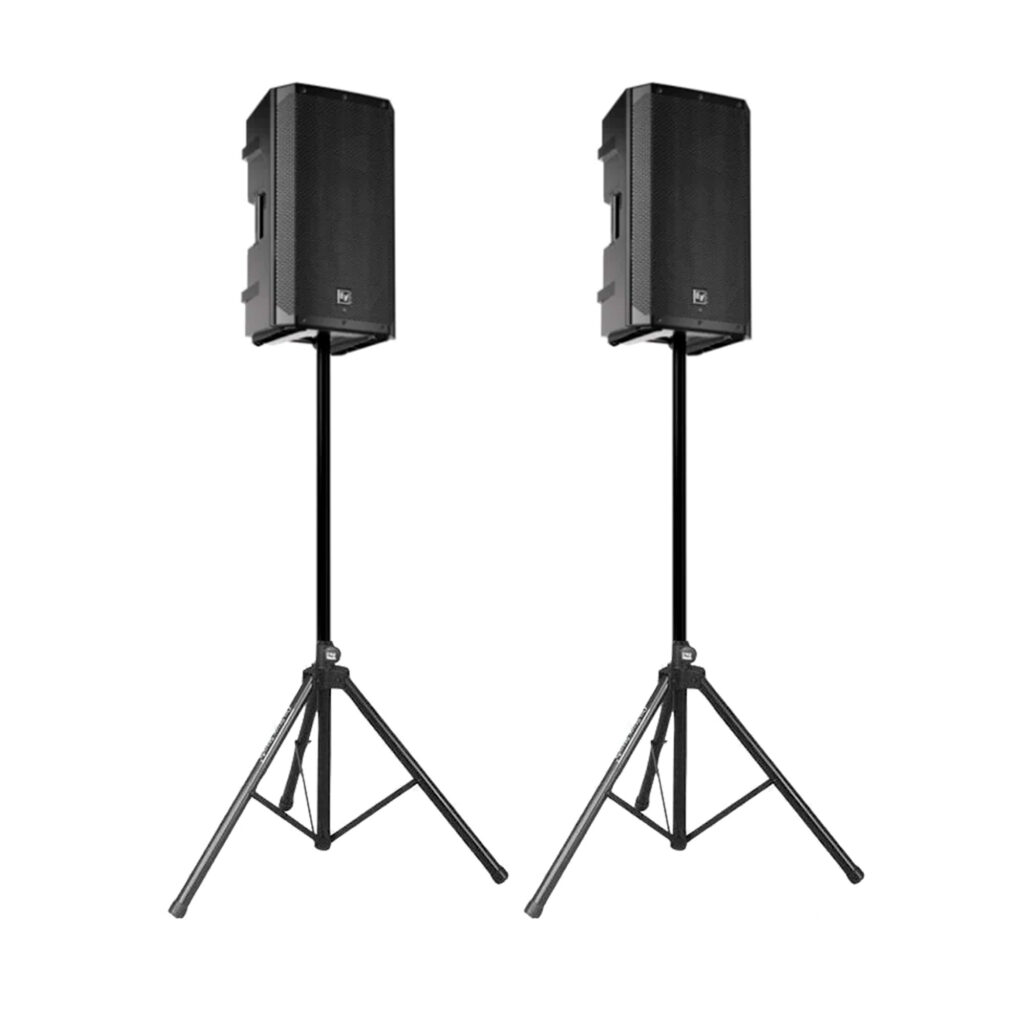 EV Højtalerpakke 1 - 2 stk. EV ZLX 12" højtalere, med stativer og kabler -Lejepris kr. 995,- Ring 96 320 200